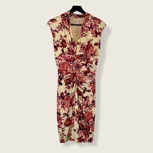 Molly New York Ruched Sheath Dress Red/Cream S